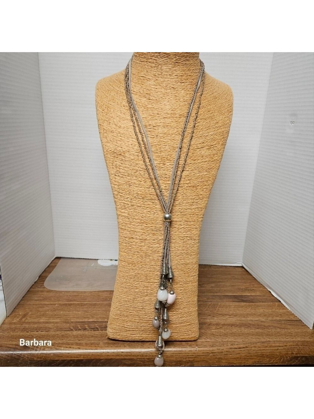 Vintage Sandwich Fashion Canada Multi-Strand Beaded & Metal Necklace